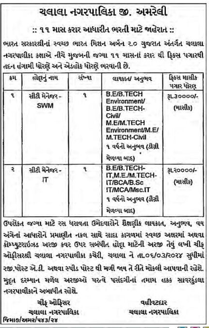 Chalala NagarPalika Recruitment 2024 2 chalala nagarpalika 2024