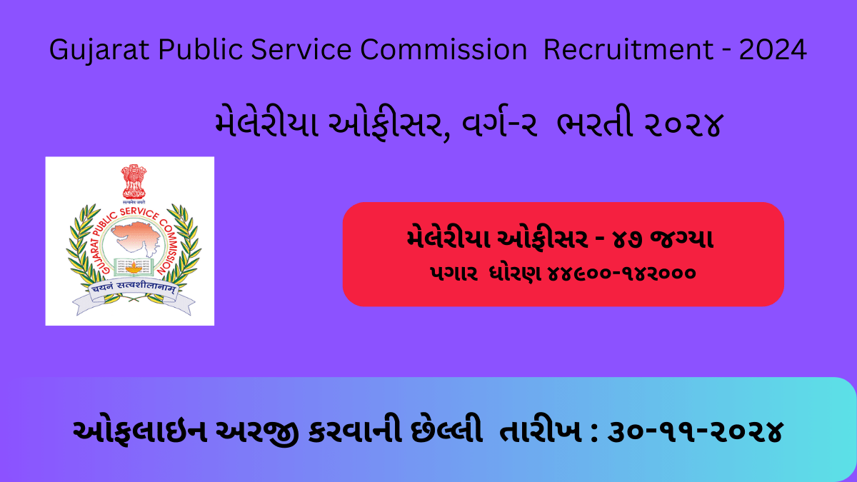 Gpsc Meleria officer recruitment-2024