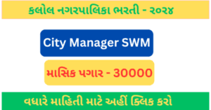 Kalol NagarPalika Recruitment 2024 | City Managaer SWM Bharati | કલોલ નગરપાલિકા રિક્રૂટમેન્ટ ર૦ર૪