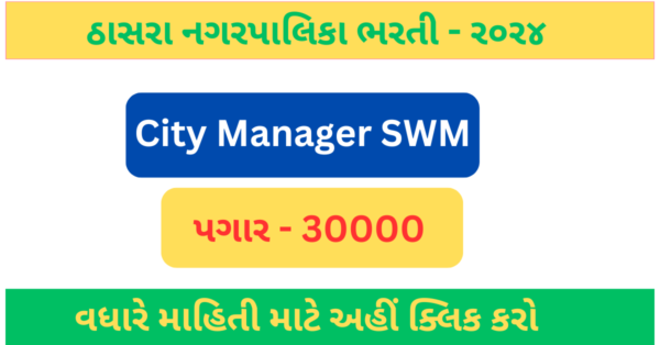 Thasara NagarPalika Recruitment 2024 City Manager