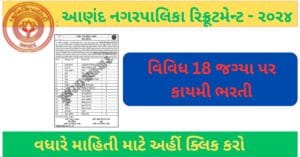 Anand Nagarpalika Recruitment 2024 Verious post
