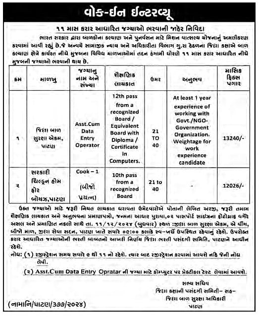 Child Protection offce Gandhinagar Bharati 2024 2