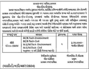 Kathlal Nagarpalika Recruitment 2024 for City Manager 2 Kathlal Nagarpalika Recruitment 2024