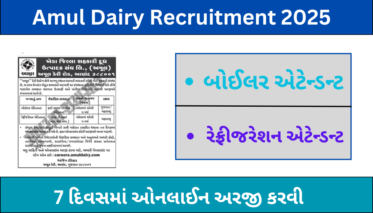 Amul Dairy Recruitment 2025