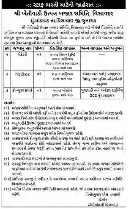APMC Visavadar Recruitment 2025