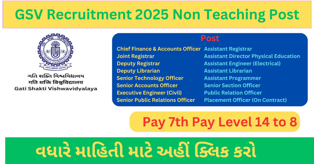 GSV Recruitment 2025 Non Teaching Post