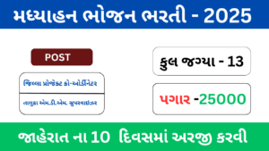 Madhyahan Bhojan Yojana Rajkot Recruitment 2025 | PM Poshan Yojana Rajkot Bharati | જિલ્લા પ્રોજેક્ટ ઓફીસર અને તાલુુુકા સુપરવાઇઝર ભરતી 2025