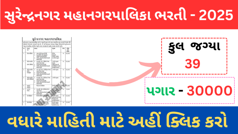 Surendranagar Mahanagarpalika Recruitment 2025