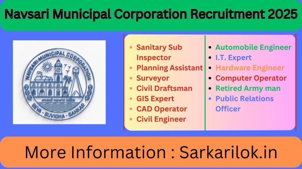 Navsari Municipal Corporation Recruitment 2025 | 61 Post