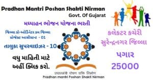 સુરેન્દ્રનગર પી.એમ. પોષણ યોજના ભરતી 2025 : 11 જગ્યાઓ માટે અરજી કરો | Surendranagar PM Poshan Yojana Bharti 2025