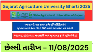 Gujarat Agriculture University Junior Clerk Recruitment 2025 | ગુજરાત કૃષિ યુનિવર્સિટીઓમાં જુનિયર ક્લાર્કની બમ્પર ભરતી: 266 જગ્યાઓ માટેની જાહેરાત